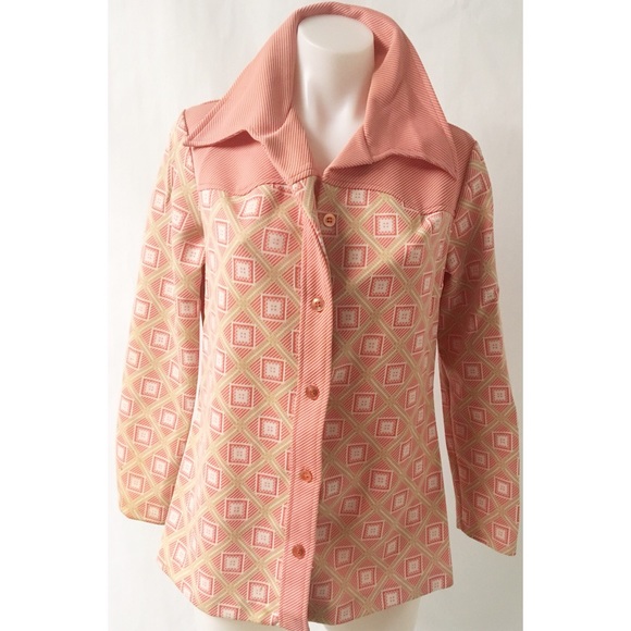 Vintage Tops - Pink/Brown Vintage Top Size Medium